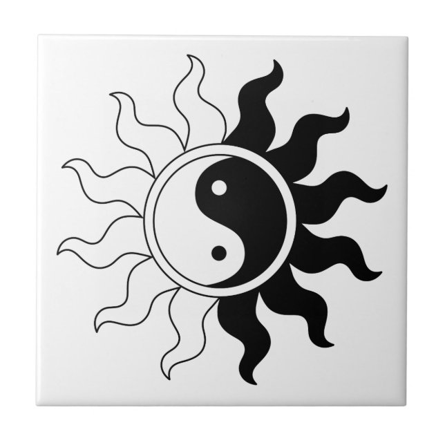 Azulejo De Cerâmica Símbolo Yin Yang sol (Frente)