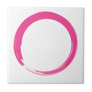 Azulejo De Cerâmica Símbolo Zen Rosa / Círculo Enso
