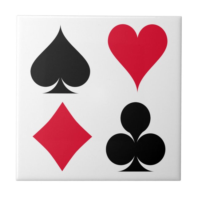 Azulejo De Cerâmica Símbolos de cartas de reprodução (Frente)
