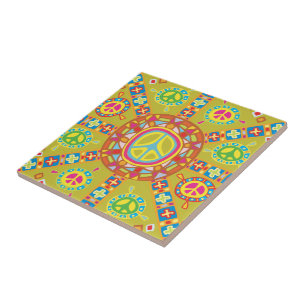 Azulejo De Cerâmica Símbolos de Paz Design