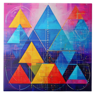 Azulejo De Cerâmica Símbolos Geométricos Abstrato nº 10