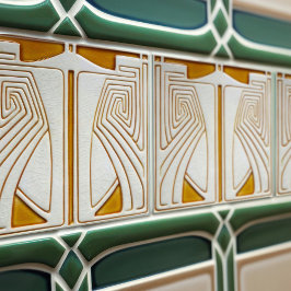 Azulejo De Cerâmica Simetria de Arte do Século médio Nouveau Laranja