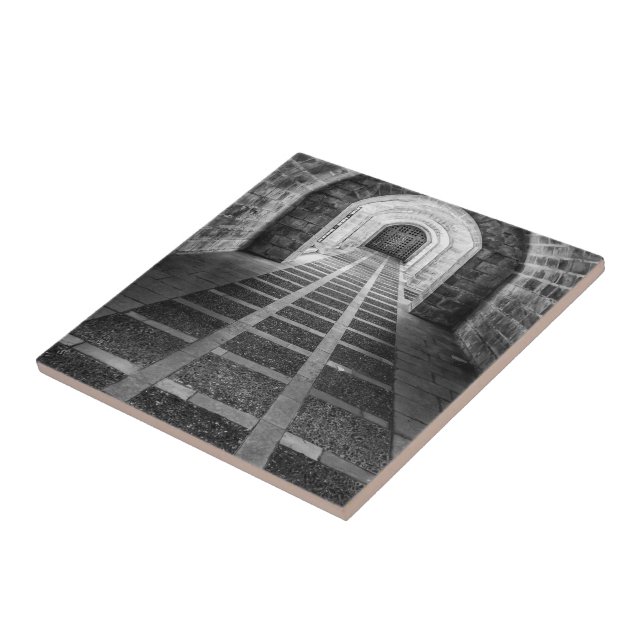 Azulejo De Cerâmica Simetria em preto e branco (Lateral)