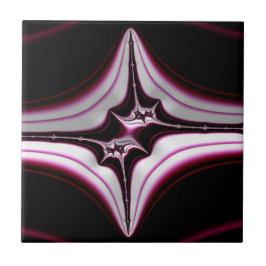 Azulejo De Cerâmica Simetria Fractal Espinhosa Preta Abstrata