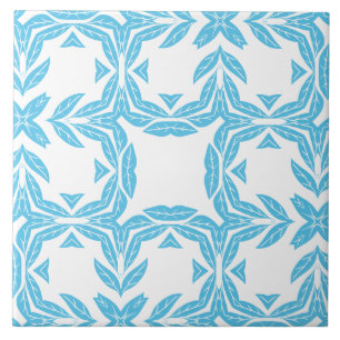 Azulejo De Cerâmica Simetria Tranquila Inspirada na Natureza Azul e Br