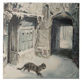 Azulejo De Cerâmica Simpkin o Gato sai (por Beatrix Potter)