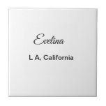 Azulejo De Cerâmica Simple minimal add your name text place city custo<br><div class="desc">Design</div>