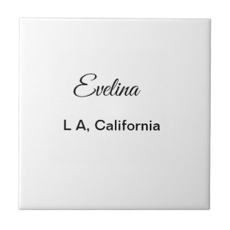 Azulejo De Cerâmica Simple minimal add your name text place city custo