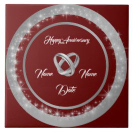Azulejo De Cerâmica Simple Wedding Rings Customize Silver Anniversary