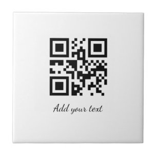 Azulejo De Cerâmica simples código QR personalizado adicionar seu nom