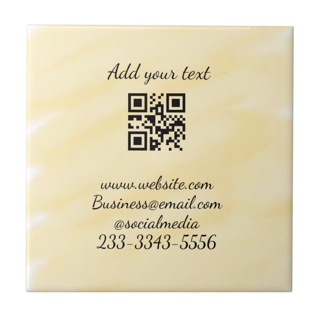 Azulejo De Cerâmica simples código QR personalizado adicionar seu nome (Frente)