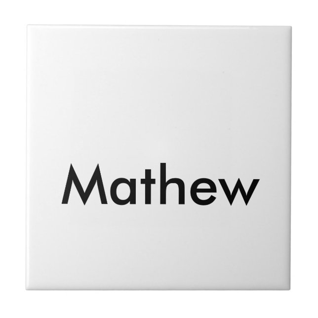 Azulejo De Cerâmica simples letra inicial monograma adicione seu nome  (Frente)