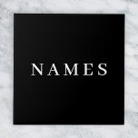 Azulejo De Cerâmica Simples Preto Personalizado Adicionar Seu Nome Ele<br><div class="desc">Simples Preto Personalizado Adicione Seu Nome Design Elegante para Qualquer Um.</div>