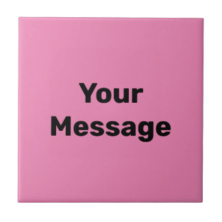 Azulejo De Cerâmica Simples rosa e Modelo de texto preto