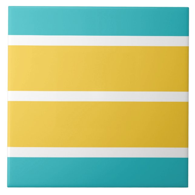 Azulejo De Cerâmica Simples - Turquesa e amarelo (Frente)