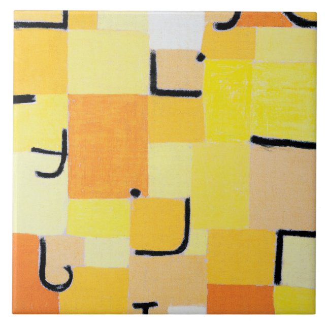 Azulejo De Cerâmica Sinais em amarelo, Paul Klee (Frente)