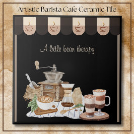 Azulejo De Cerâmica Sinal de Café Barista de Café Coado Artístico Rela