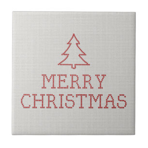 Azulejo De Cerâmica Sinal de cruz de Natal feliz