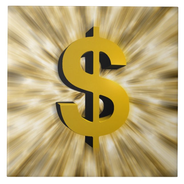 Azulejo De Cerâmica Sinal de Dinheiro (Frente)