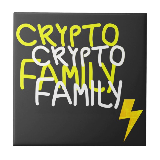 Azulejo De Cerâmica Sinal de Energia da Família Cripto Funky (Frente)