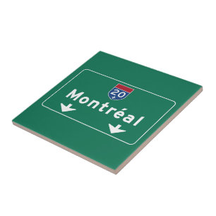 Azulejo De Cerâmica Sinal de estrada de Montreal, Canadá