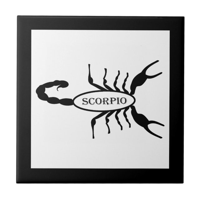 Azulejo De Cerâmica Sinal de Estrela Scorpion Preta (Frente)