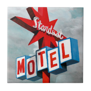 Azulejo De Cerâmica Sinal de Motel Stardust