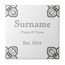 Azulejo De Cerâmica Sinal de nome da família espanhola