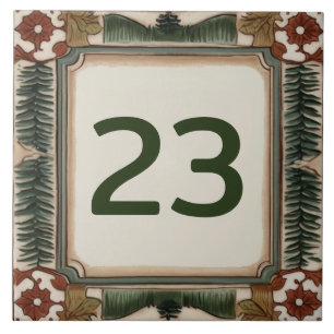 Azulejo De Cerâmica Sinal de Número de Casa Personalizado Floresta em