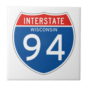 Azulejo De Cerâmica Sinal de um estado a outro 94 - Wisconsin