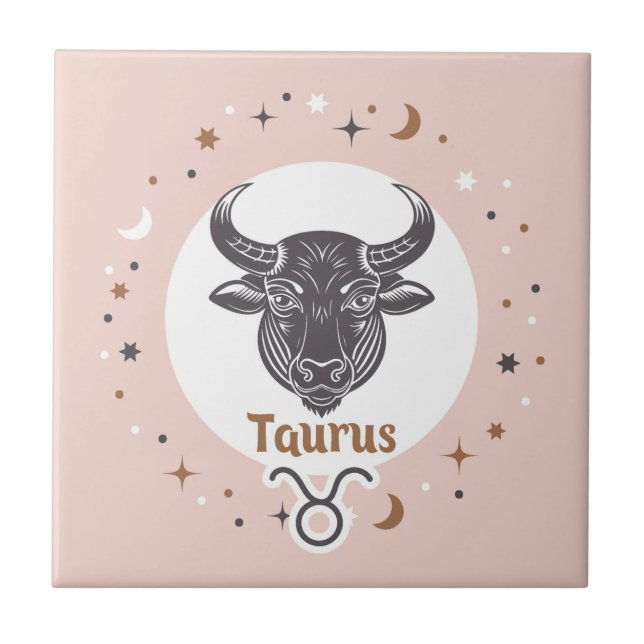 Azulejo De Cerâmica Sinal de Zodiac Taurus (Frente)