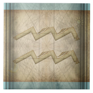 Azulejo De Cerâmica Sinal do zodíaco do Aquário