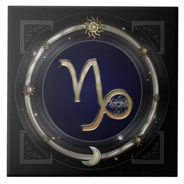 Azulejo De Cerâmica Sinal do zodíaco do Capricórnio (Frente)