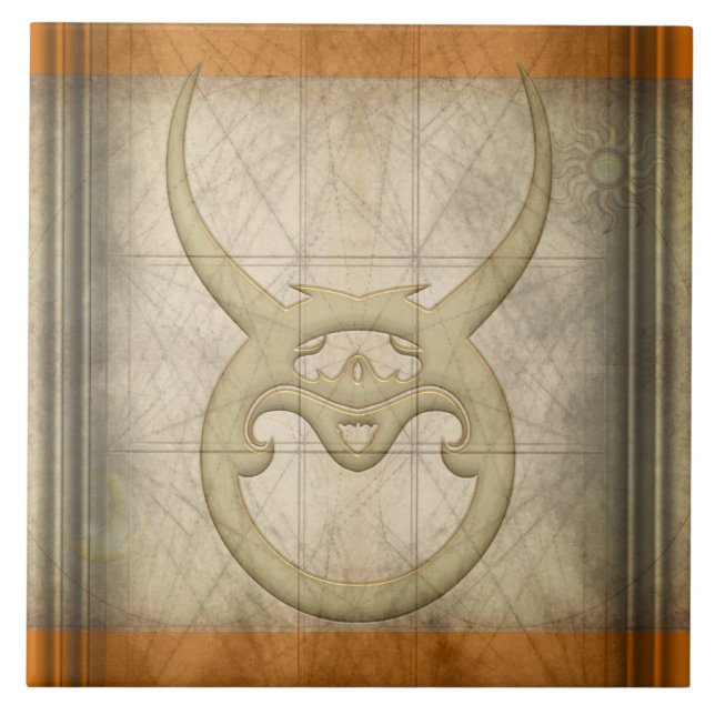 Azulejo De Cerâmica Sinal do zodíaco do Taurus (Frente)