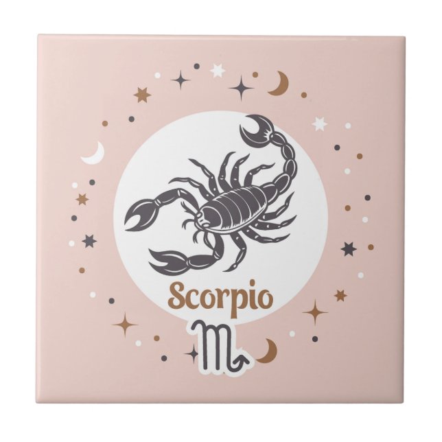 Azulejo De Cerâmica Sinal Escorpião Zodiac (Frente)