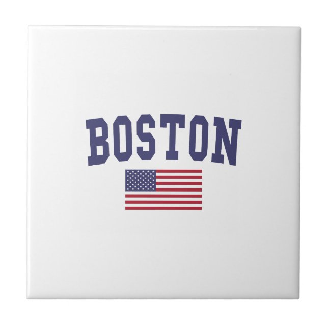 Azulejo De Cerâmica Sinalizador Boston EUA (Frente)