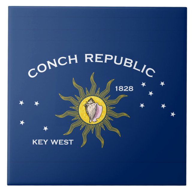 Azulejo De Cerâmica Sinalizador Conch Republic (Frente)