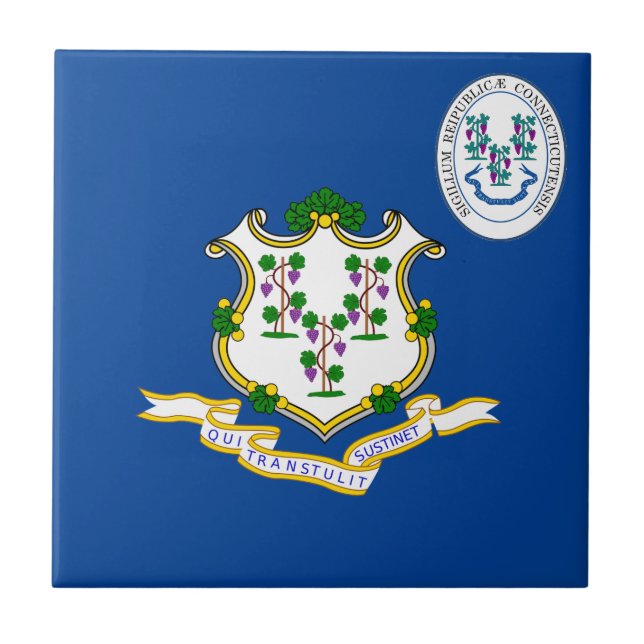 Azulejo De Cerâmica Sinalizador Connecticut (Frente)