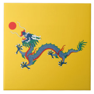 Azulejo De Cerâmica Sinalizador da dinastia Qing na China (Dragão Chin