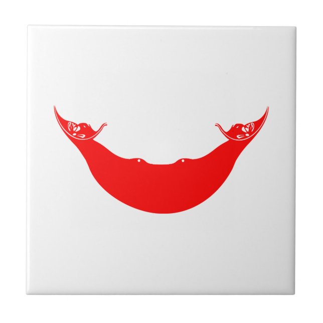 Azulejo De Cerâmica Sinalizador da Ilha páscoa (Frente)