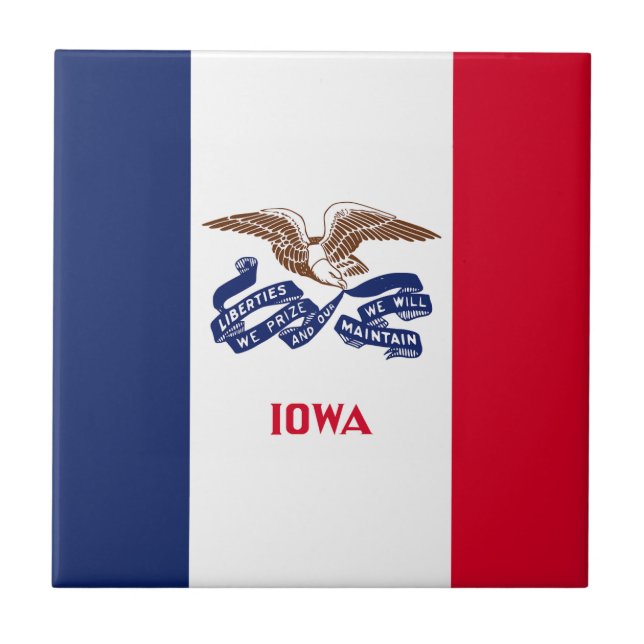 Azulejo De Cerâmica Sinalizador do Estado de Iowa (Frente)