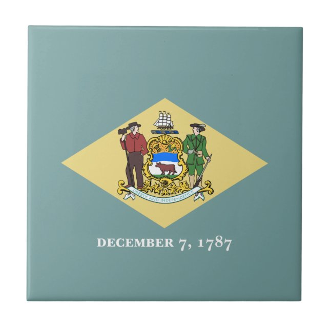 Azulejo De Cerâmica Sinalizador do Estado Delaware (Frente)