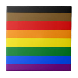 Azulejo De Cerâmica Sinalizador do Orgulho Filadélfia LGBTQ