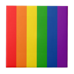 Azulejo De Cerâmica Sinalizador do Orgulho LGBTQ+ Arco-Íris, Cores Org