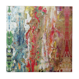 Azulejo De Cerâmica Sinfonia do caos - Paleta de Artista Abstrato Real