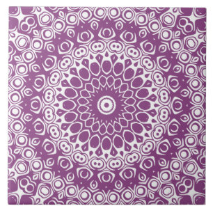 Azulejo De Cerâmica Sinfonia Mandala Pétala de Ameixa