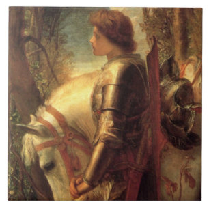 Azulejo De Cerâmica Sir Galahad (Cavaleiro Arthuriano da Mesa redonda)