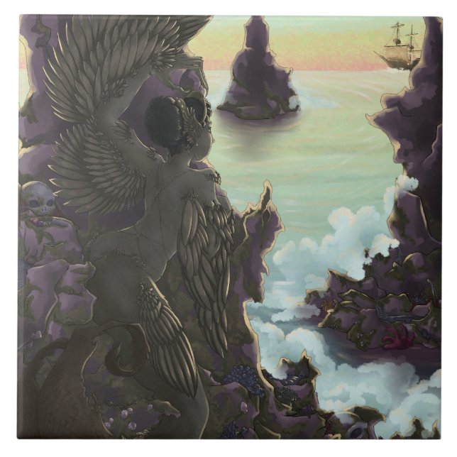 Azulejo De Cerâmica Siren Stones (Frente)