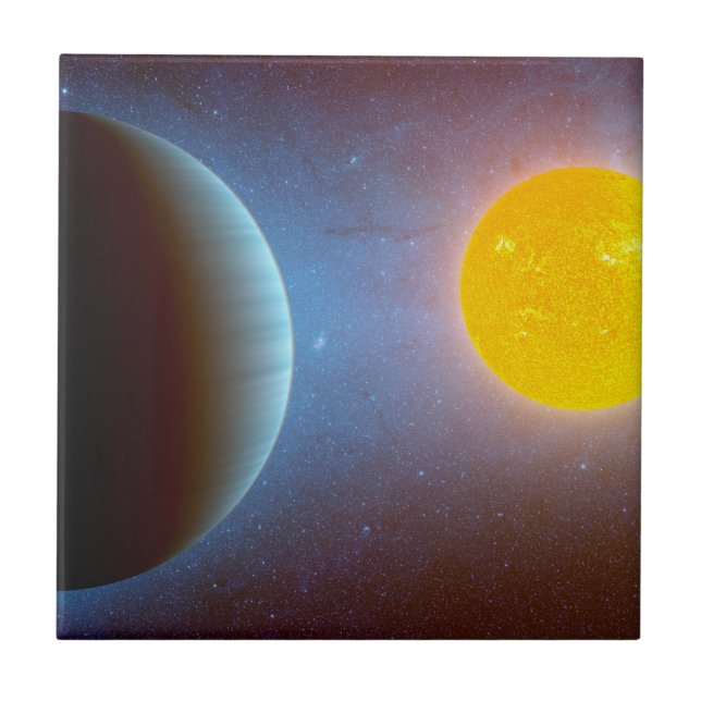 Azulejo De Cerâmica Sistema Kepler-10 Star. (Frente)