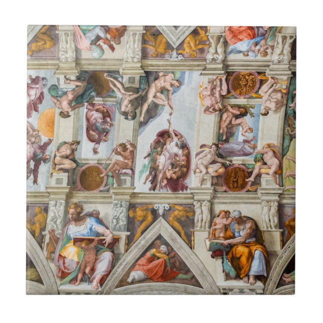 Azulejo De Cerâmica Sistine Chapel Michelangelo - Vaticano, Roma, Itál (Frente)